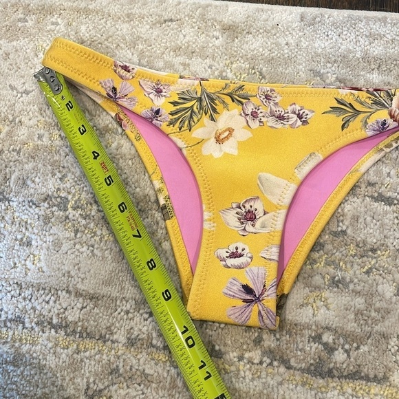 TRIANGL Yellow Floral Neoprene Bikini Bottom - Picture 9 of 12